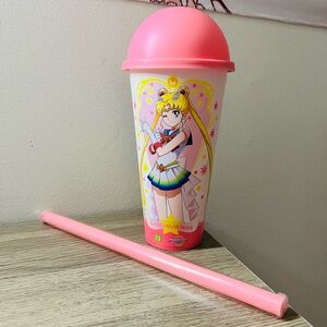Sailor Moon Pink Tumbler with Straw